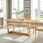 Modway Solara 71" Rectangle Wood Dining Table - Natural-Rectangle Design