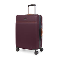 Bugatti Cannes Collection 26.50" Hardside Checked Spinner Luggage - Fig-Made of lightweight and resistant ABS/PC with Pu trims