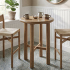 Modway Alvia Round 30" Oak Wood Bar Table - Weathered Oak-Solid Oak X-Stretcher Support Base