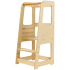 MotionGrey Blessy Toddler Tower - Adjustable Learning Standing Tower Kitchen Helper with Safety Rail - Wood-Easily adjusts to multiple height levels, allowing your child to safely participate in daily activities as they grow