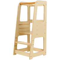 MotionGrey Blessy Toddler Tower - Adjustable Learning Standing Tower Kitchen Helper with Safety Rail - Wood-Easily adjusts to multiple height levels, allowing your child to safely participate in daily activities as they grow