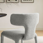 Modway Stellan Curved Back Boucle Upholstered Dining Chair - Dove Grey - 2 Pack-Assembly Required