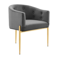Modway Savour Tufted Performance Velvet Accent Chair - Grey-Tufted Accent Chair