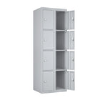Ceha KDK Series 4-Tier Locker - Bank of 2 - Grey-Heavy-duty commercial-grade steel construction