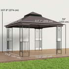 Outsunny 10 ft W x 10 ft L Soft-top Patio Gazebo Deck Canopy - Coffee-Drain holes prevent water accumulation on top