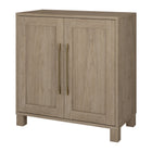 Hudson&Canal Chabot 28"W Accent Cabinet - Antiqued Grey Oak-Top weight capacity is 50 lbs, middle shelf can support 30 lbs, while lower shelf hold 45 lbs