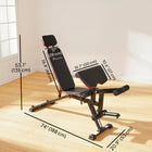 Soozier Adjustable Weight Bench with Wheels-Customize your workout with adjustable backrest, seat and ankle rollers