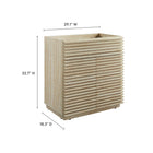 Modway Render 30" Faux Travertine Bathroom Vanity Cabinet - Travertine-Adjustable Storage Shelf