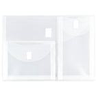 JAM Paper Plastic 3 Pocket Envelopes, VELCRO Brand Closure, Letter Booklet, 9.75 x 13, Clear Poly, 12 Pack (B35318)-Clear