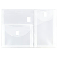 JAM Paper Plastic 3 Pocket Envelopes, VELCRO Brand Closure, Letter Booklet, 9.75 x 13, Clear Poly, 12 Pack (B35318)-Clear