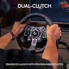 Logitech G923 Racing Wheel and Pedals for PS5, PS4 and PC featuring TRUEFORCE up to 1000 Hz Force Feedback - Black-Crafted with Premium Materials: refreshed Logitech G design with brushed metal wheel, hand-stitched leather wheel cover, and polished metal pedals