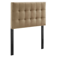 Modway Lily Stain-Resistant Performance Velvet Twin Size Headboard - Taupe-Stain-Resistant Performance Velvet Upholstery