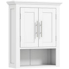 kleankin Bathroom Wall Cabinet with Shelf - White-Wall-mounted design is space-saving
