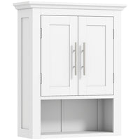 kleankin Bathroom Wall Cabinet with Shelf - White-Wall-mounted design is space-saving