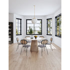 Manhattan Comfort Jardin 19.09" Industry Chic Upholstered Dining Chair - Black and Grey - Set of 4-Fine Natural Cane Made from Authentic Wooden Rattan