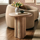 Modway Tori 20" Indoor/Outdoor Round Side Table - Oak-Three-Pillar Pedestal Base