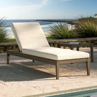 Modway Northlake Outdoor Teak Chaise Lounge - Pebble-Weather-Resistant Cushions