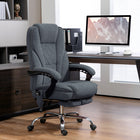Vinsetto Massage Reclining Office Chair with Adjustable Height and Footrest - Dark Grey-Take a break and stretch out with a 135° recline angle and footrest