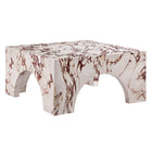 Modway Valen Indoor/Outdoor Patio Arched Concrete Coffee Table - Red Marble-Unique Arched Design