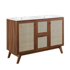 Modway Soma 48" Double Sink Bathroom Vanity - Walnut/White-MDF and Particleboard