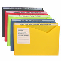 C-Line® Write-On Poly File Jackets Assorted Colours, 20 Pack (CLI63160)-V-cut front provides easy access.