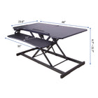 Rocelco 46" Electric Desk Riser with AC Outlet USB Charger and Large Keyboard Tracy- Black-Comes with a detachable keyboard tray of 35" x 10". 