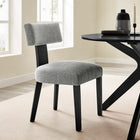 Modway Nalani Fabric Upholstered Dining Chairs - Heathered Weave Grey/Black - 2 Pack-Fabric Seats and Backrest 