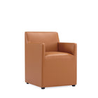 Manhattan Comfort Anna Square 22.83" Modern Faux Leather Upholstered Dining Armchair - Saddle - Set of 2-Seat Height: 19.69