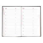 Brownline 2027 Daily Planner with Perfect Binding and Rigid Lizard-Like Cover - 8" x 5" - Black-Each page has 3 blocks for reminder notes and calls