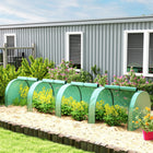 Outsunny 13' x 3' x 2.6' PE Mini Tunnel Greenhouse Steel Frame Zipped Doors- Ideal for extended plants' growing season and protect from extreme weather     
 