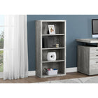 Monarch Specialties 7405 48"H Bookcase - Grey Reclaimed Wood-Look/Adj. Shelves-Clean lines with thick panel construction