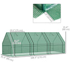 Outsunny Portable Mini Greenhouse - Zippered Roll-up Doors - 9' x 3' x 3' - Green- Roll-up zippered 3 doors allow for easy access and air ventilation
 