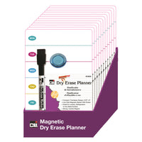 Charles Leonard Mini Magnetic Dry Erase Planning Boards with Marker & Magnet, Set of 12-These magnetic dry erase planner boards come in a more compact size but are just as stylish and colourful as a full size board!
