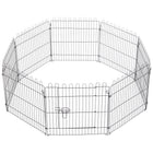 PawHut 8-Panel Dog Playpen for Indoor & Outdoor - 24" H-Black coated playpen provides long lasting protection against outdoor elements