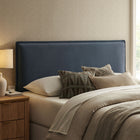 Modway Camille Upholstered Linen Blend King Size Headboard - Denim-Padded Pillow Design