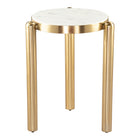Zuo Noan Side Table - White/Gold-Colour: White/Gold