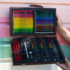 Art 101 Draw & Color Wood - 106 Piece Art Set-Includes 45 creamy oil pastels