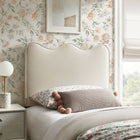 Modway Athena Stain-Resistant Performance Velvet Twin Size Headboard - Alabaster-Dense Foam Padding