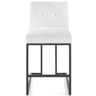 Modway Privy Black Stainless Steel Upholstered Fabric Counter Stool - Black White-No Assembly Required