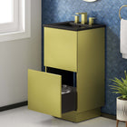Modway Quantum 18" Bathroom Vanity - Black/Gold-Full-Glide Drawer