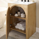 Modway Appia 24" Bathroom Vanity - Oak/White-White Ceramic Sink Basin