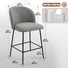 HOMCOM 27" Counter Height Modern Bar Stools with Back - Dark Grey - 2 Pack-Wide seat with thick foam for all-day comfort and relaxed lounging
