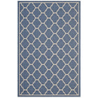 Modway Avena Moroccan Quatrefoil Trellis Indoor/Outdoor Area Rug - 8 ft W x 10 ft L - Blue/Beige-Moroccan Quatrefoil Trellis Area Rug