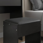 HOMCOM Makeup Vanity Desk with Flip Top Mirror and Cushioned Stool - 23.7" L x 15.8" W x 31.1" H - Black-Modern design easily blends any existing home décor 