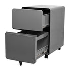Geelong 2-Drawer Rounded Filing Cabinet - Grey-Ball-Bearing Drawer Slides