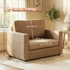 HOMCOM Velvet-feel Accent Chair with Wide Sea for Living Room - Brown-Compact 43.3" width fits perfectly in any small rooms or spaces   
