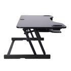 Rocelco 45" Height Adjustable Standing Desk Riser with Slide Out Retractable Keyboard Tray-Keyboard tray holds a keyboard or a laptop