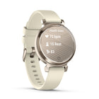 Garmin Lily 2 - Cream Gold Case with Coconut Silicone Band-If you feel unsafe or if your watch senses that an incident occurred, during select activities your watch will send a message with your live location