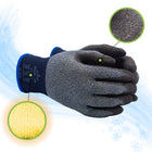 Atlas Natural Rubber Latex Rough Grip Insulated Glove - Nylon/Poly Shell Acrylic Liner - Black/Grey - Medium -Rough Grip