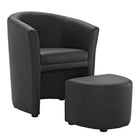 Modway Divulge Armchair and Ottoman - Black-Modern armchair